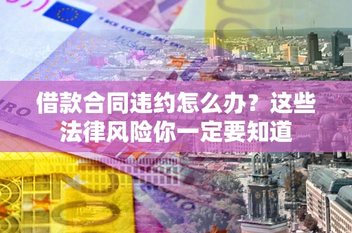 武汉借款合同违约怎么办？这些法律风险你一定要知道